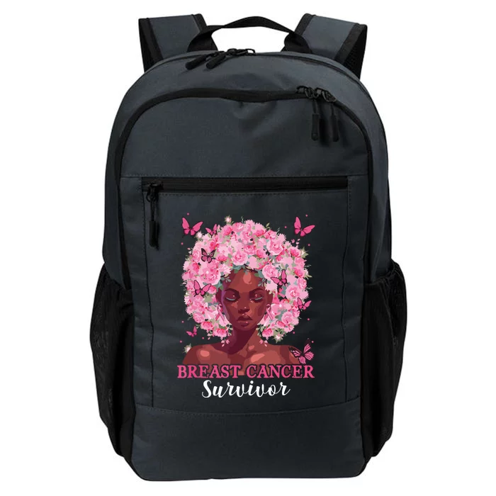 In October We Wear Pink Black Woman Breast Cancer Survivor Daily Commute Backpack