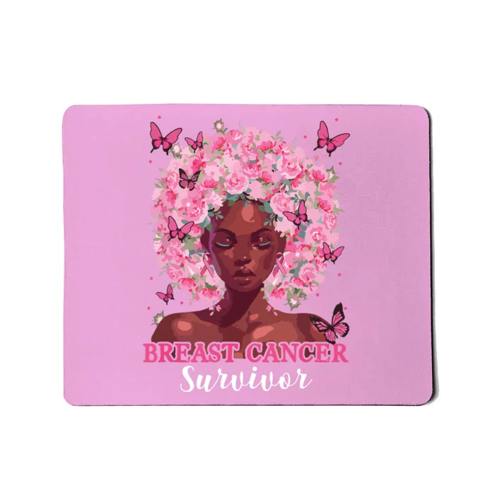 In October We Wear Pink Black Woman Breast Cancer Survivor Mousepad