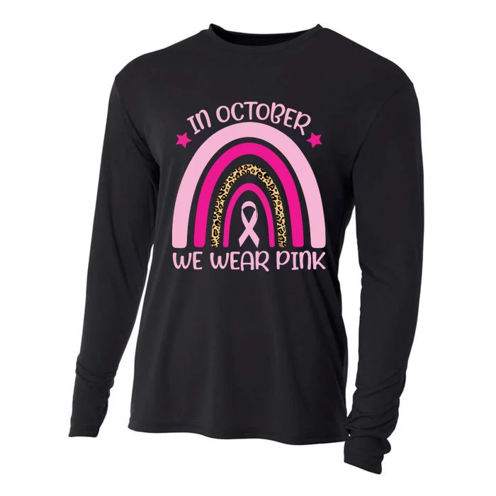 In October We Wear Pink Breast Cancer Awareness Kids Boy Cooling Performance Long Sleeve Crew