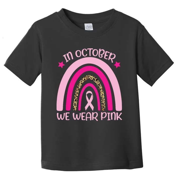 In October We Wear Pink Breast Cancer Awareness Kids Boy Toddler T-Shirt