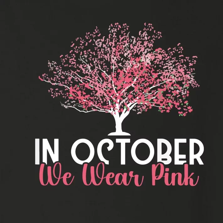 In October We Wear Pink Breast Cancer Awareness Tree Toddler Long Sleeve Shirt