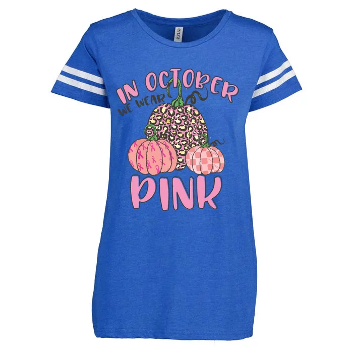 In October We Wear Pink Breast Cancer Awareness Enza Ladies Jersey Football T-Shirt