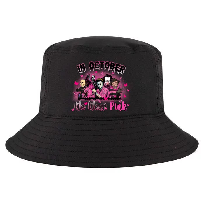 In October We Wear Pink Scary Movies Breast Cancer Cool Comfort Performance Bucket Hat