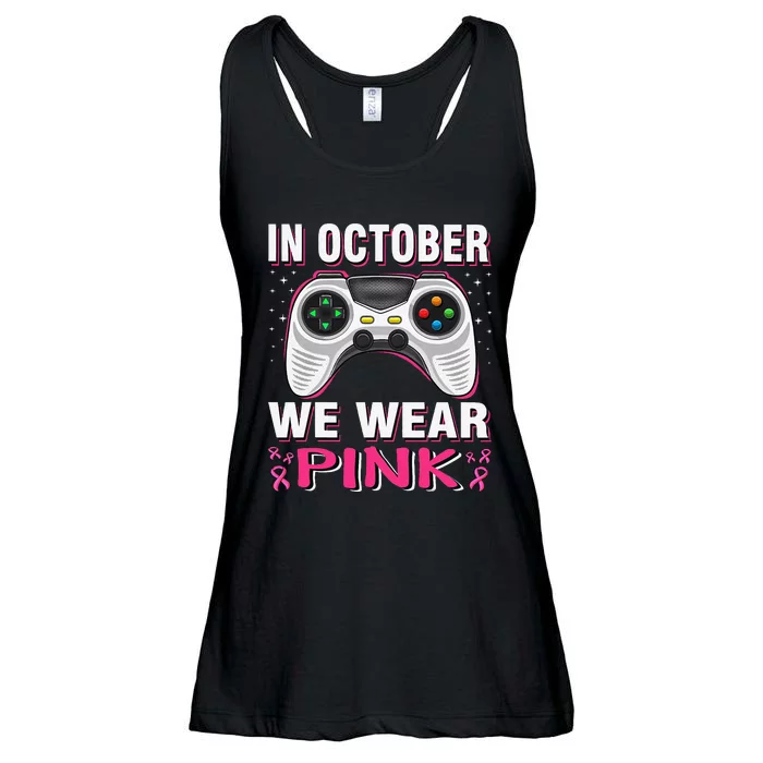 In October We Wear P.Ink Breast Cancer Gaming Gift Ladies Essential Flowy Tank