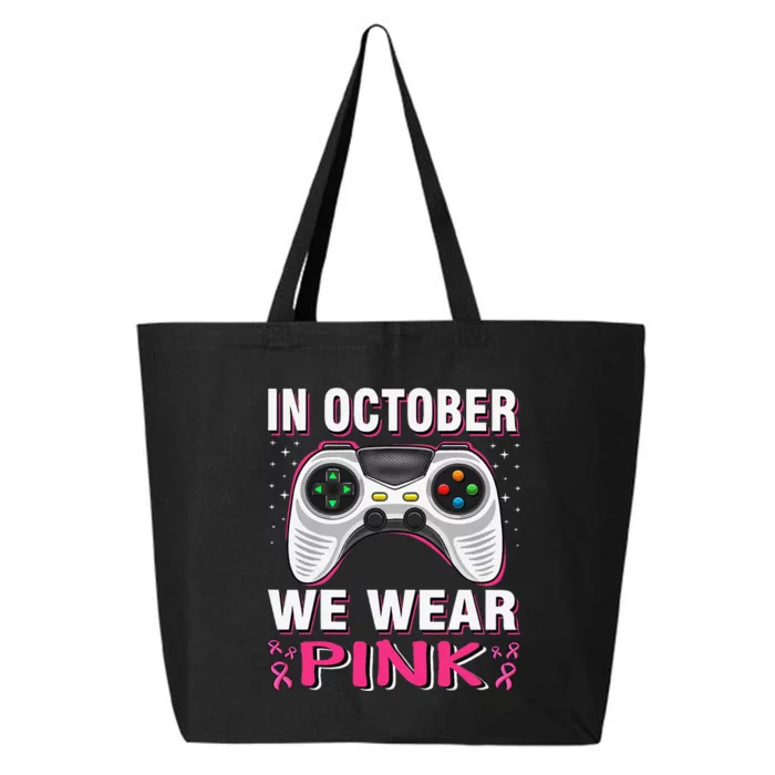 In October We Wear P.Ink Breast Cancer Gaming Gift 25L Jumbo Tote