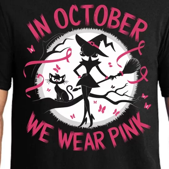 In October We Wear Scary Halloween Witch Costume Crazy Witch Witchy Vibes Pajama Set