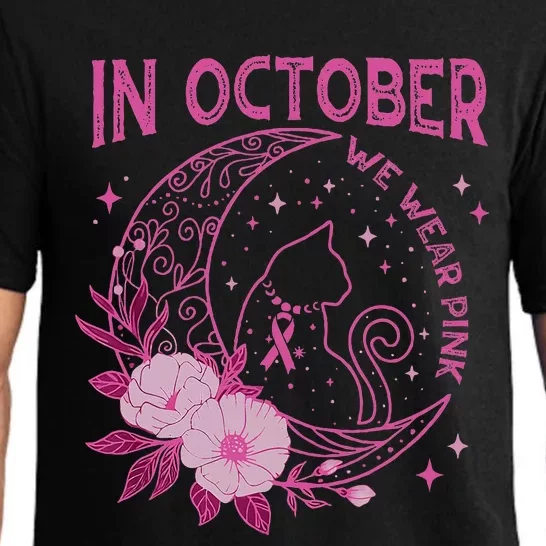 In October We Wear Flower Cat Moon Pajama Set