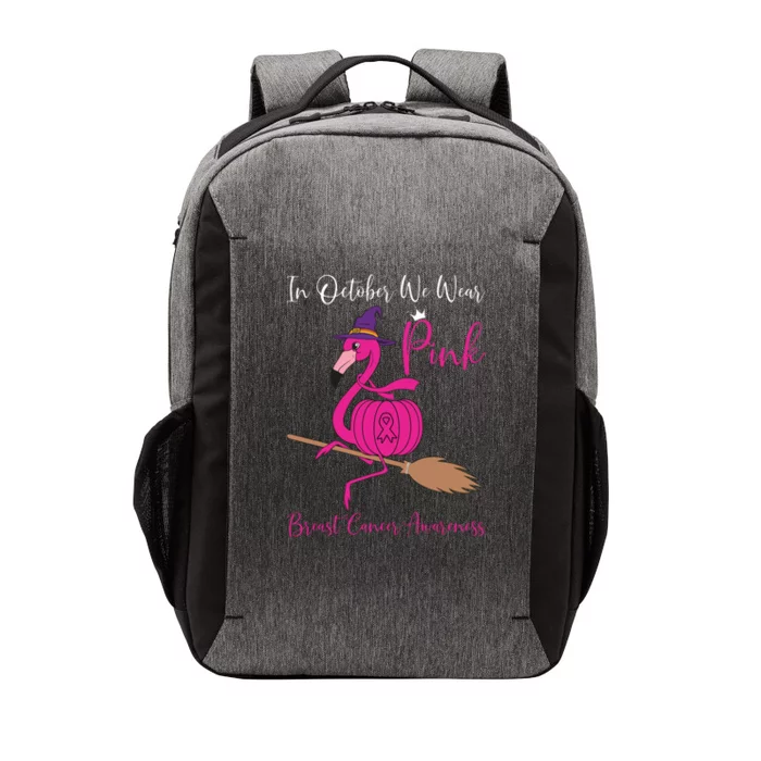 In October We Wear Pink Flamingo Breast Cancer Awareness Vector Backpack