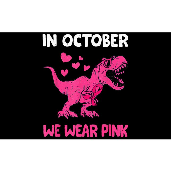 In October We Wear Pink Cute Dinosaur Breast Cancer Bumper Sticker