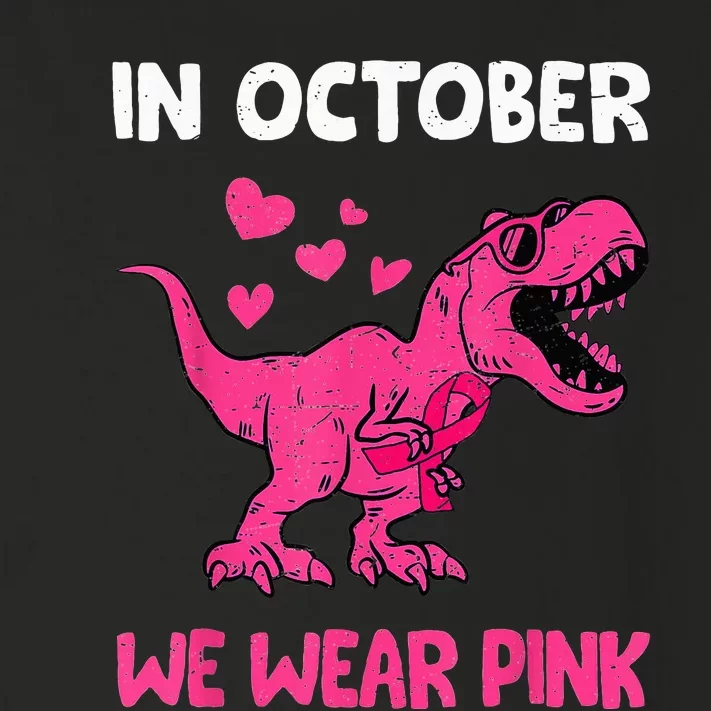 In October We Wear Pink Cute Dinosaur Breast Cancer Toddler Long Sleeve Shirt