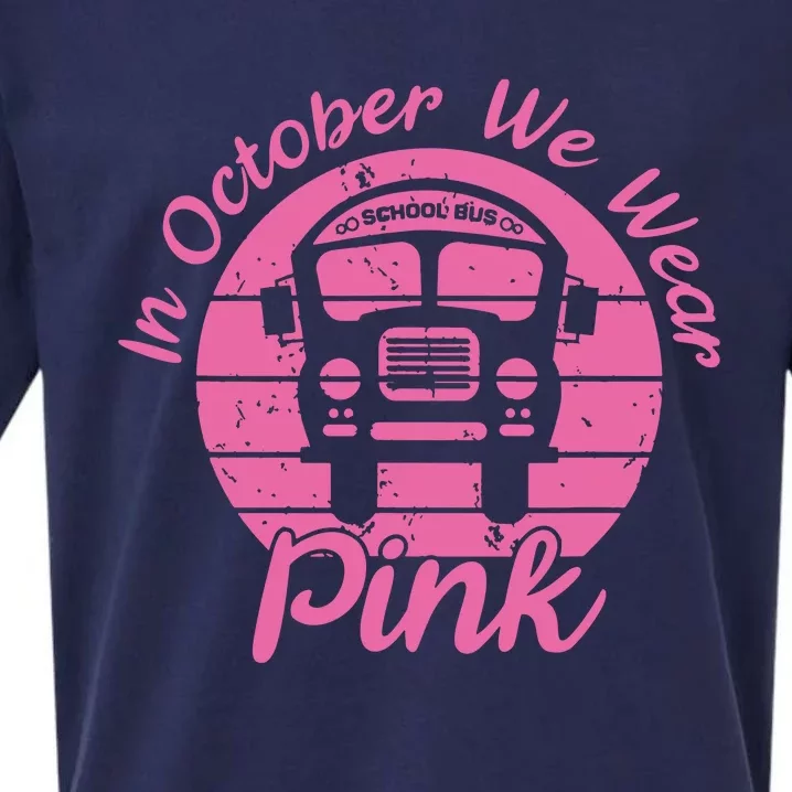 In October We Wear Pink School Bus Driver Sueded Cloud Jersey T-Shirt