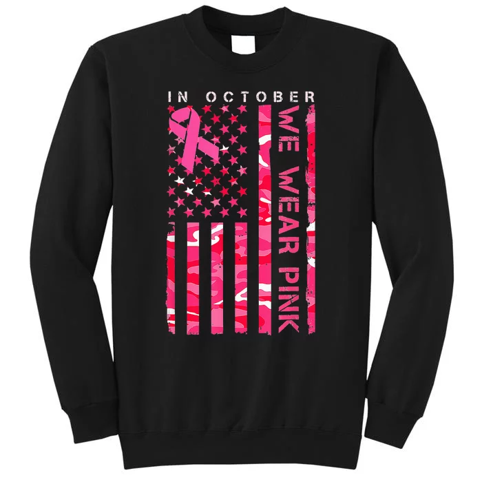 In October We Wear Pink Camo Breast Cancer Awareness Month Sweatshirt