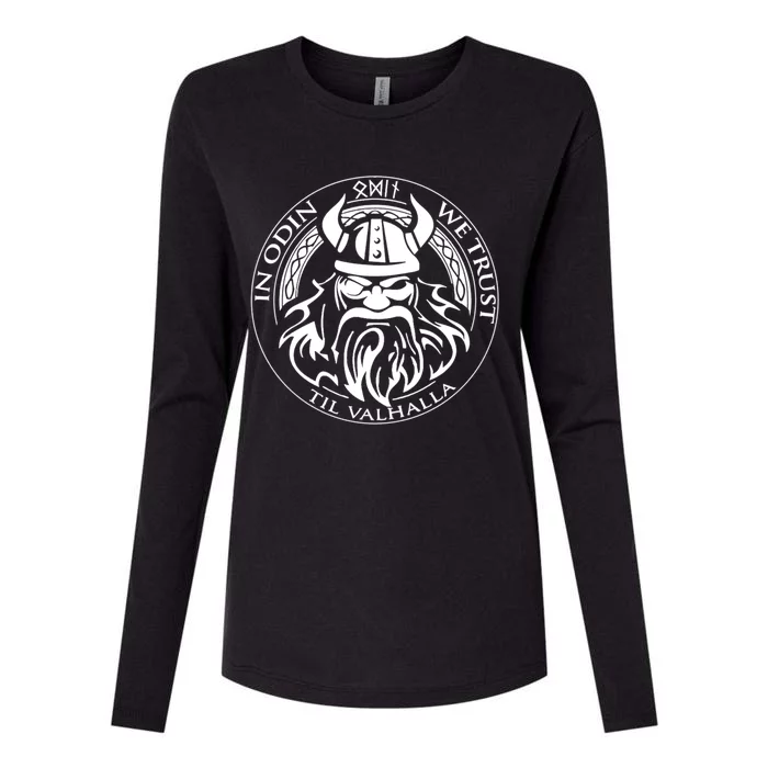 In Odin We Trust Till Valhalla Viking Norse God Gift Womens Cotton Relaxed Long Sleeve T-Shirt