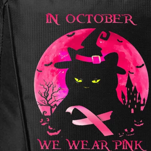 In October We Wear Pink Pumpkin Breast Cancer Awareness City Backpack