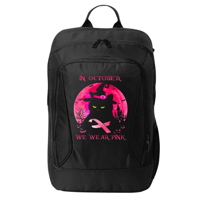 In October We Wear Pink Pumpkin Breast Cancer Awareness City Backpack