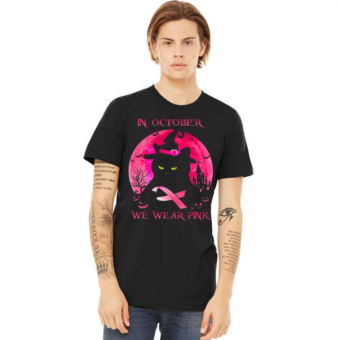 In October We Wear Pink Pumpkin Breast Cancer Awareness Premium T-Shirt