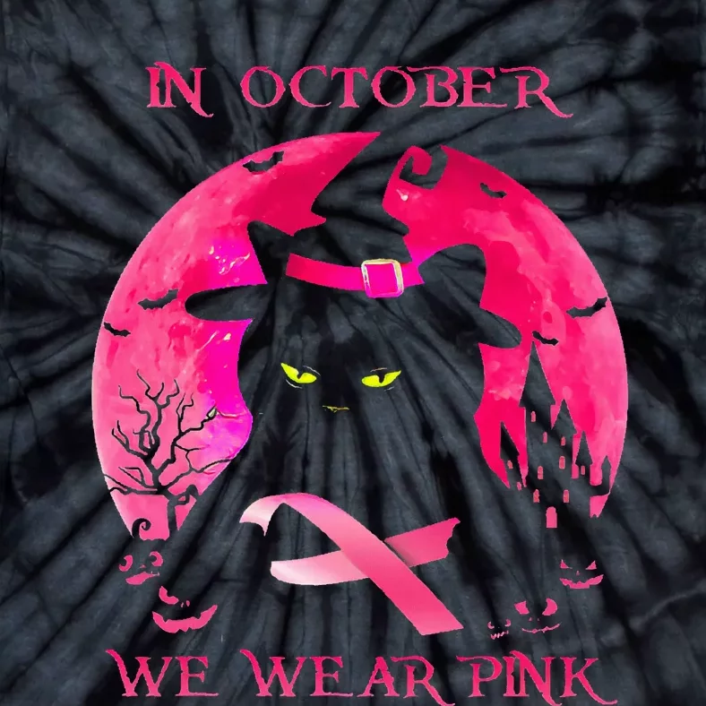 In October We Wear Pink Pumpkin Breast Cancer Awareness Tie-Dye T-Shirt