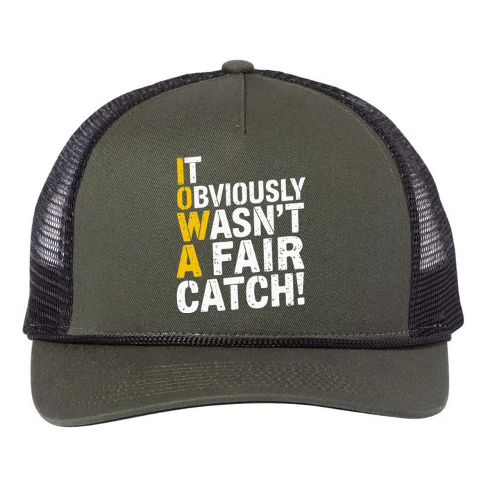 It Obviously WasnT A Fair Catch Funny Saying Retro Rope Trucker Hat Cap