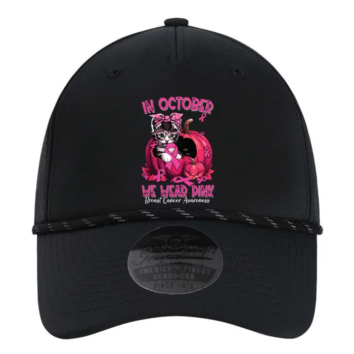 In October We Wear Cat Ribbon Breast Cancer Awareness Performance The Dyno Cap