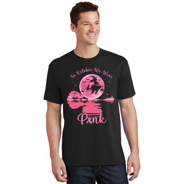 In October We Wear Witch Breast Cancer Halloween T-Shirt