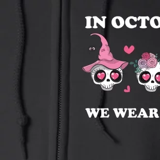 In October We Wear Pink Sugar Skull Full Zip Hoodie