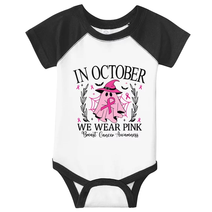 In October We Wear Breast Cancer Awareness Halloween Infant Baby Jersey Bodysuit