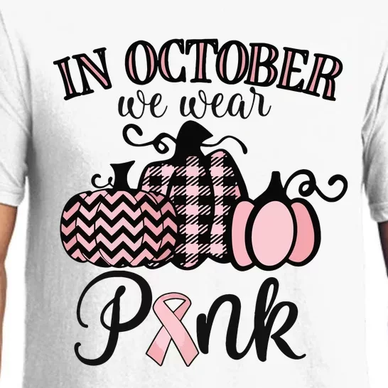 In October We Wear Pink Thanksgiving Breast Cancer Awareness Pajama Set