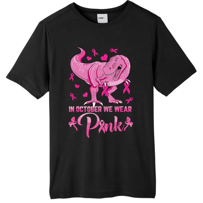 In October We Wear Pink Cute Dino Breast Cancer Kids Boy ChromaSoft Performance T-Shirt