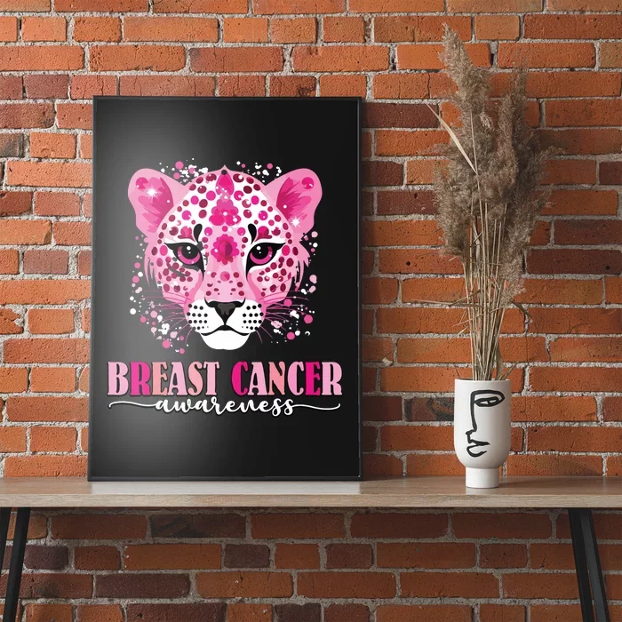 In October We Wear Pink Cute Little Lion Breast Cancer Poster