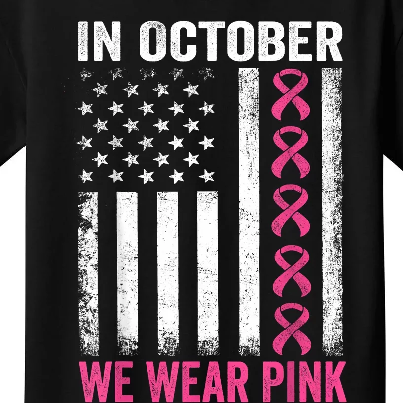 In October We Wear Gift Us Flag Kids T-Shirt