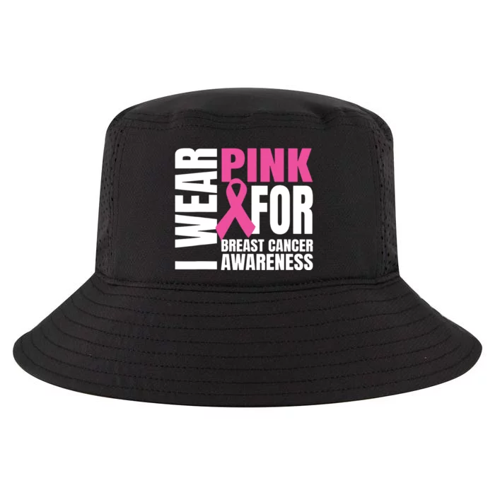 In October We Wear Pink Ribbon Breast Cancer Awareness Month Cool Comfort Performance Bucket Hat