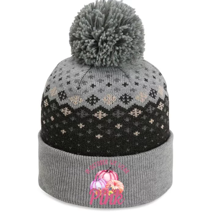 In October We Wear Pink Pumpkin Patch Breast Cancer The Baniff Cuffed Pom Beanie