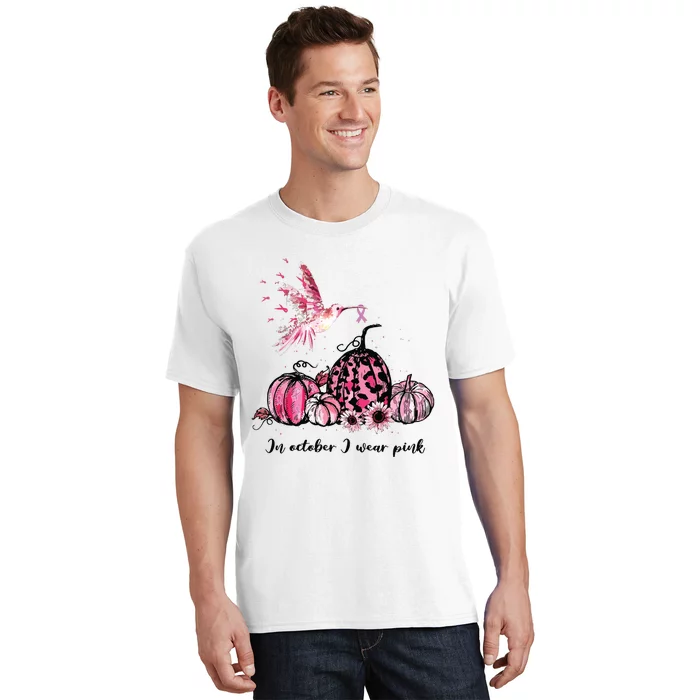 In October We Wear Pink Hummingbird Breast Cancer Awareness T-Shirt