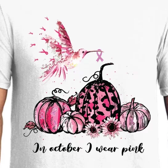 In October We Wear Pink Hummingbird Breast Cancer Awareness Pajama Set