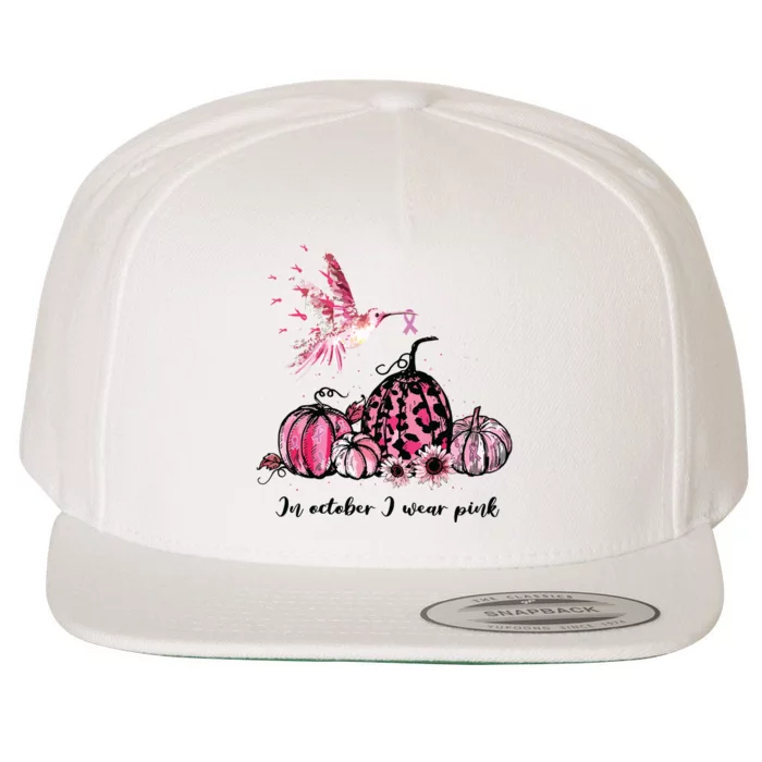 In October We Wear Pink Hummingbird Breast Cancer Awareness Wool Snapback Cap