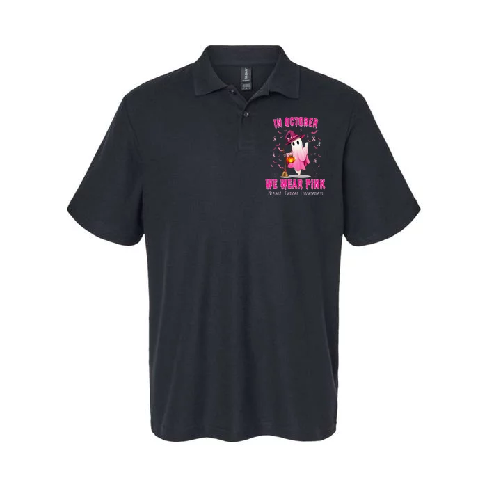 In October We Wear Pin.K Breast Cancer Awareness Halloween Softstyle Adult Sport Polo