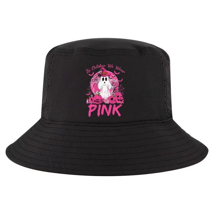 In October We Wear Pin.K Breast Cancer Ghost Witch Halloween Cool Comfort Performance Bucket Hat