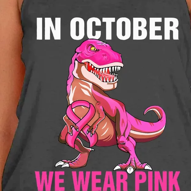 In October We Wear Pink Breast Cancer Awareness Women's Knotted Racerback Tank