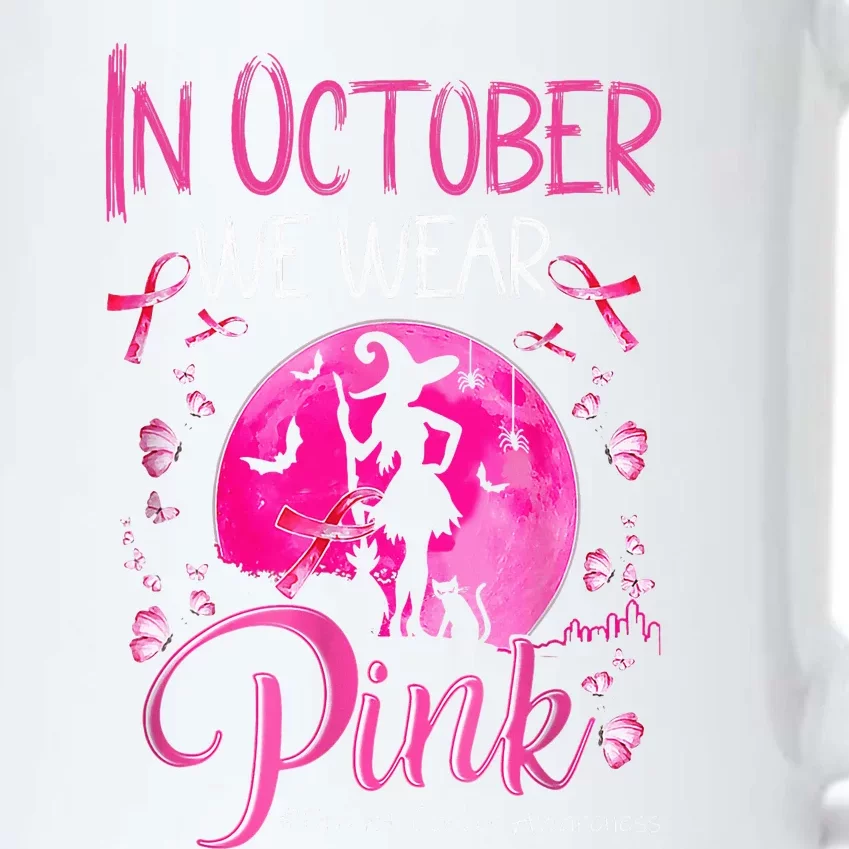 In October We Wear Pink Pumpkin Breast Cancer Awareness Cute Black Color Changing Mug