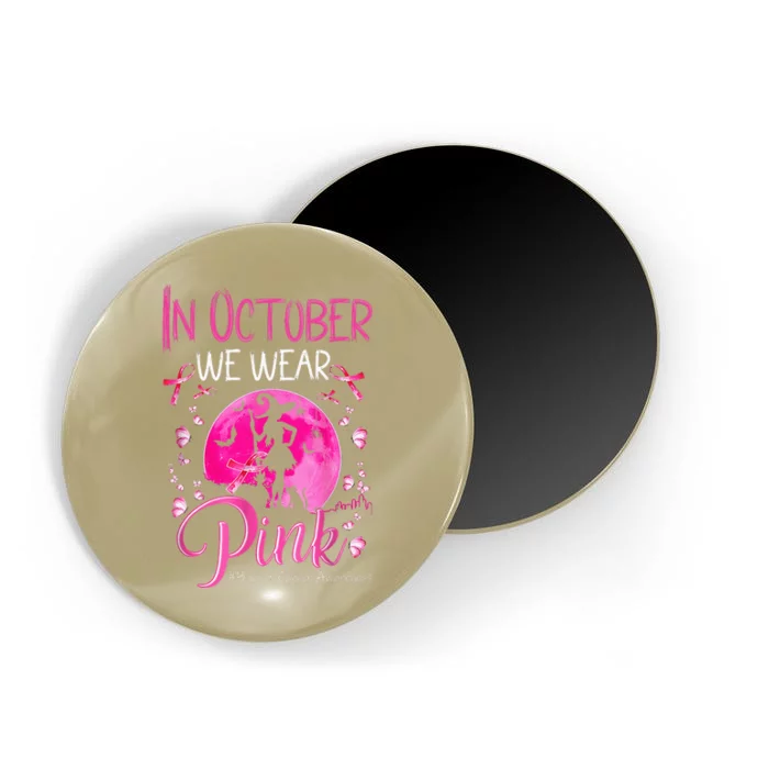 In October We Wear Pink Pumpkin Breast Cancer Awareness Cute Magnet