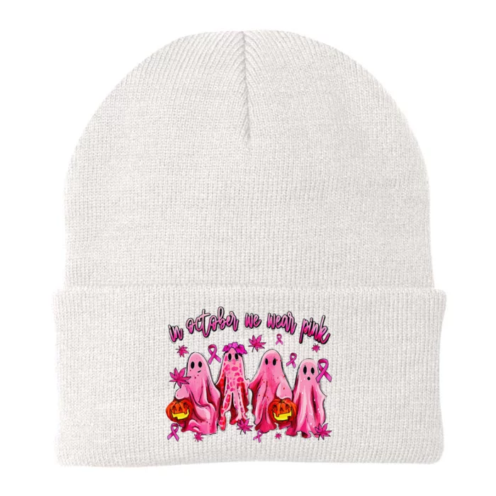 In October We Wear Pin.K Breast Cancer Awareness Halloween Knit Cap Winter Beanie