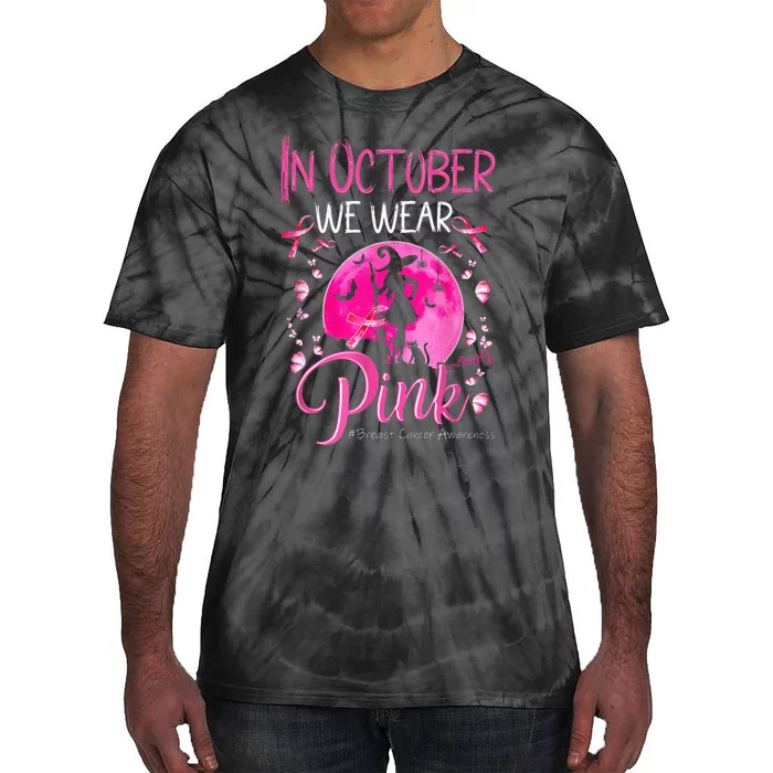 In October We Wear Breast Cancer Awareness Tie-Dye T-Shirt