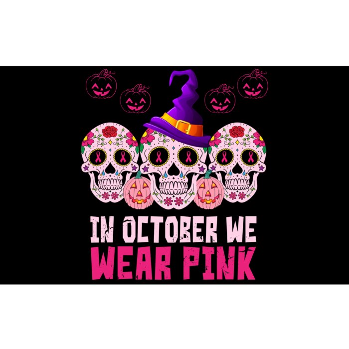 In October We Wear Pink Day Of The Dead Skulls Bumper Sticker