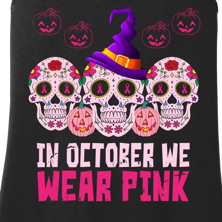 In October We Wear Pink Day Of The Dead Skulls Ladies Essential Tank