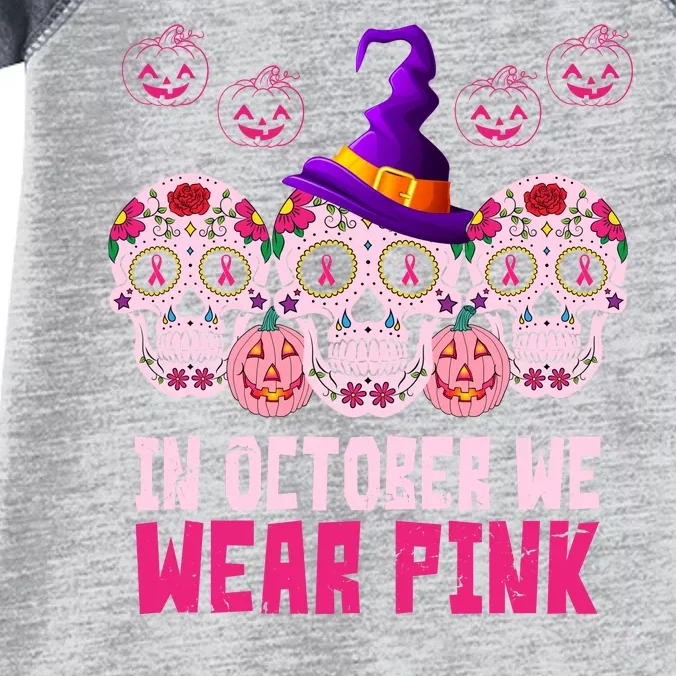 In October We Wear Pink Day Of The Dead Skulls Infant Baby Jersey Bodysuit