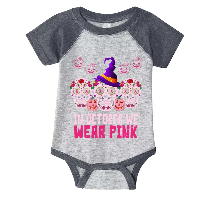 In October We Wear Pink Day Of The Dead Skulls Infant Baby Jersey Bodysuit