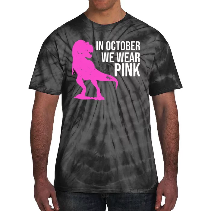 In October We Wear Pink Dinosaur T Rex Tie-Dye T-Shirt