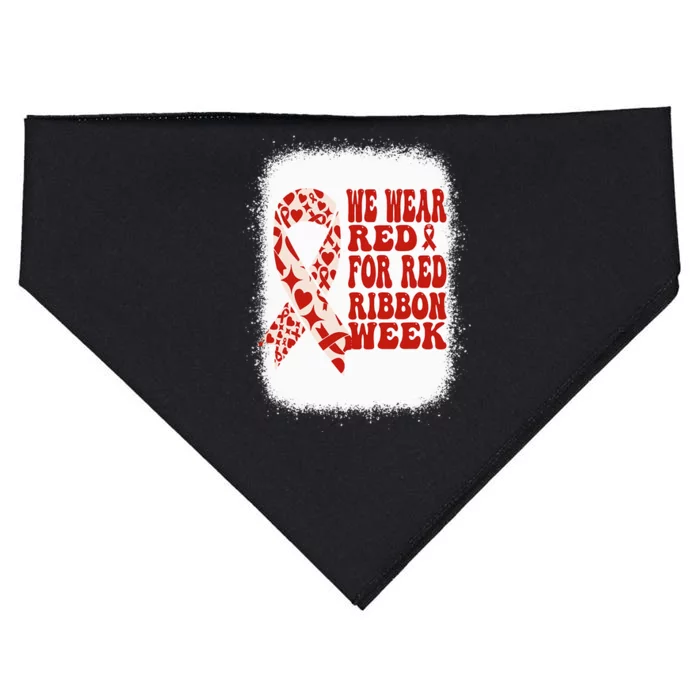 In October We Wear Red Ribbon Week Awareness USA-Made Doggie Bandana