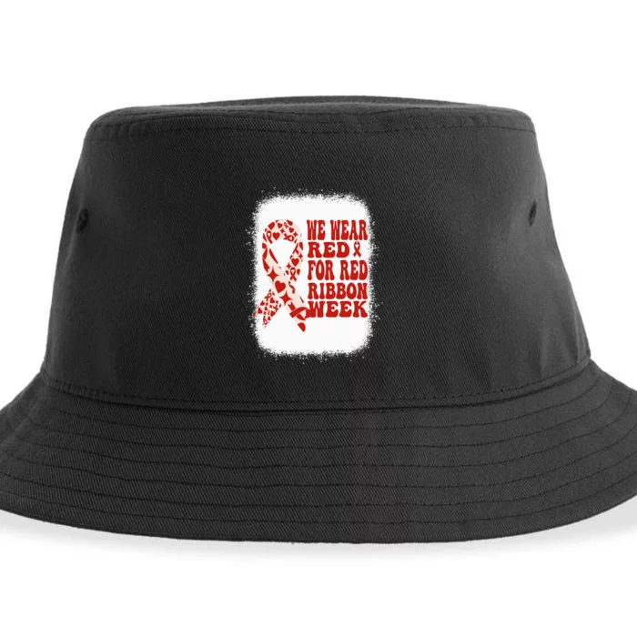 In October We Wear Red Ribbon Week Awareness Sustainable Bucket Hat