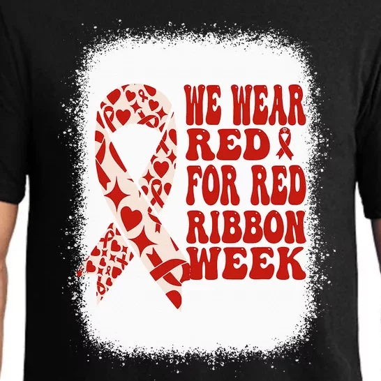 In October We Wear Red Ribbon Week Awareness Pajama Set